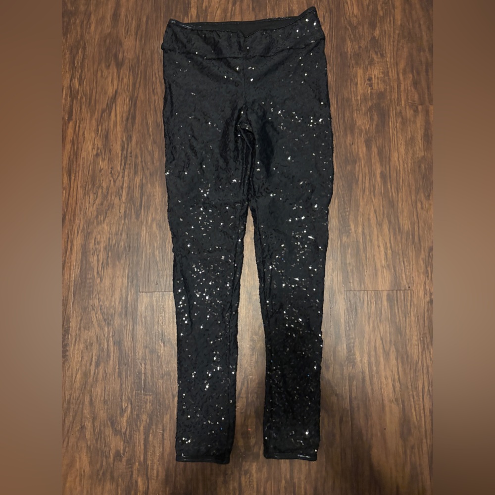 Balera Black Sequin Dance Leggings- XXL